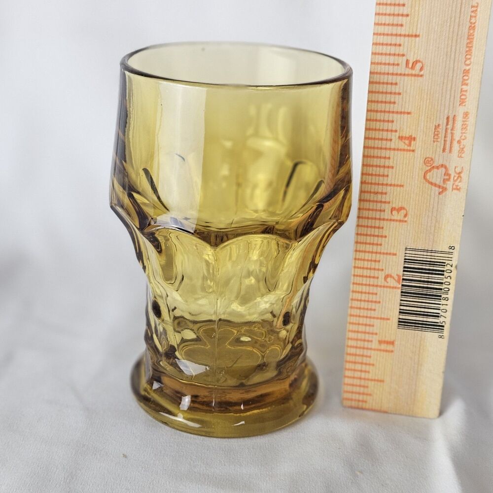 Vintage Anchor‎ Hocking Amber Glass Tumbler Honeycomb Georgian 8 oz